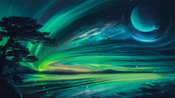 北极光夜景桌面壁纸
