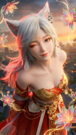 凡人修仙传 银月汉服 猫耳兽耳 国漫美女 动漫壁纸