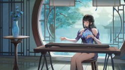 <strong>永劫无间</strong>殷紫萍 横版电脑桌面壁纸 旗袍皮肤