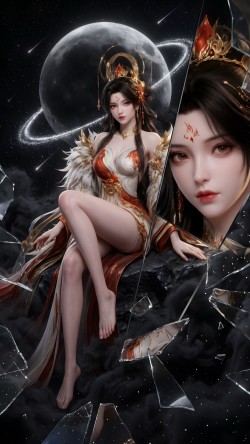 完美世界火灵儿的新建模 火灵儿壁纸 国漫美女 AI创意二创