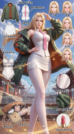 纲手火影忍者 二次元人物 户外白丝袜裤袜动漫美女