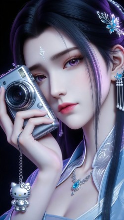 诛仙女主陆雪琪相机摄影版，动漫美女御姐手机壁纸