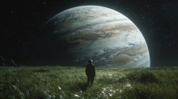 绿草地 星空星球梦想唯美风景桌面壁纸