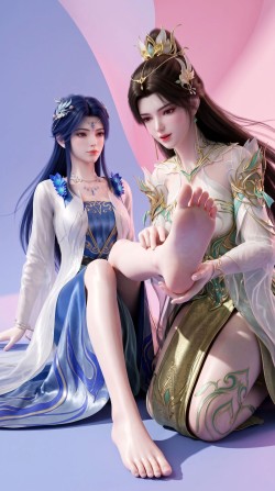 斗破苍穹国漫姐妹花萧薰儿、药灵闺蜜照高清壁纸美图