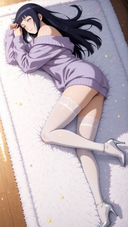 鸣人真是好福气，火影第一甜妹。火影忍者日向雏田丝袜大长腿高跟鞋