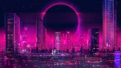城市 夜晚 灯光 个性 黑红色背景 电脑 高清 壁纸