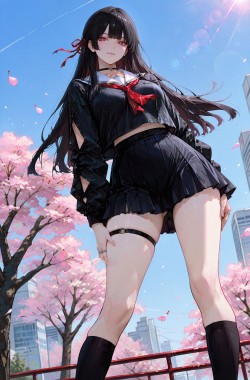 二次元游戏角色美女 鸣潮千咲 校服裙子