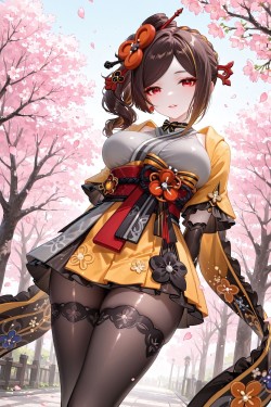 原神千织 二次元女孩 丝袜黑丝樱花可爱