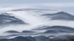 山峦 风景 云端 仙境 水墨画 高清 壁纸