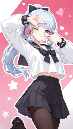 二次元壁纸 二次元少女 可爱的神里绫华 原神美图