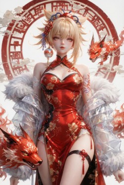 3DCG的方式打开原神 霄宫 AIGC二次元游戏角色旗袍