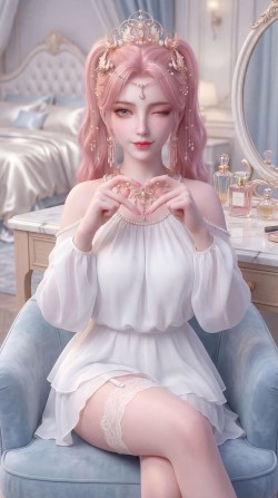 动漫壁纸粉色系 楚夭凝 高清美图 洁白美女 清纯可爱 蕾丝袜