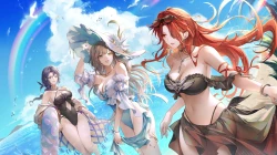 海滩沙滩 比基尼美女 电脑桌面壁纸
