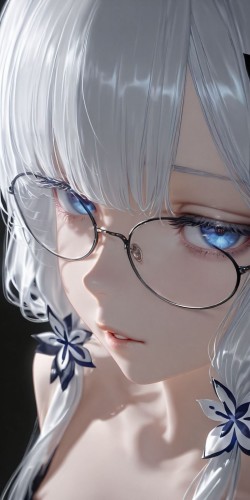 碧蓝航线光辉大头照 二次元ai绘画壁纸 戴眼镜 美瞳