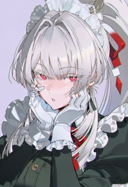 鸣潮女角色绯雪唯美壁纸，二次元女仆装女孩超高清图片