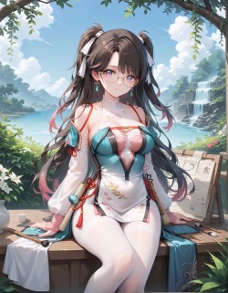 二次元女孩美图手机壁纸【鸣潮 折枝】ai绘画 图片推荐 收藏