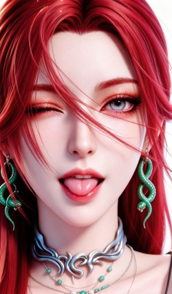搜神记动画 雨师妾 国漫壁纸 动漫女神 妖媚 红色头发