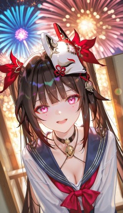 花火水手服 崩坏星穹铁道 ai二次元壁纸 烟花