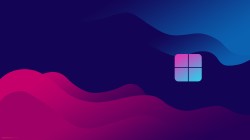 Windows 12 深蓝色 背景 粉红色 高清 壁纸 电脑