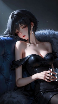 星空礼服御姐，美到自带高光。完美身材绝美花魁超清美图