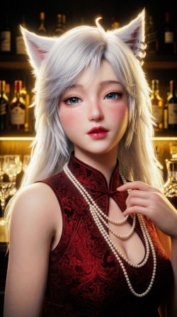 凡人修仙传银月旗袍版 古风色调动漫美女AI写真