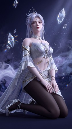 完美世界动画白孔雀仙子 动漫国漫美女高清写真