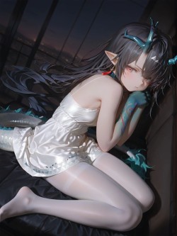 夕瓜 <strong>明日方舟</strong>夕 二次元游戏萝莉 白丝 手机壁纸图片