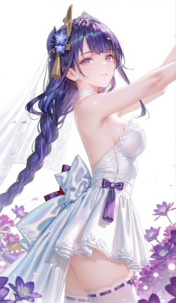 雷电将军花嫁 二次元ai 原神