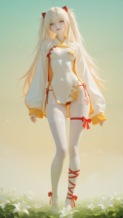 明日香新画风coser动漫美女旗袍裤袜白丝 二次元平台、二次元话题