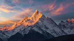 日照金山 日落金山风景高清壁纸