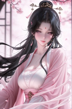 貂蝉古风唯美二次元美女壁纸 粉色古装