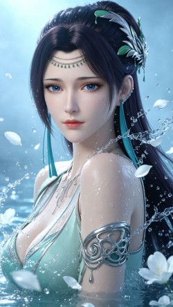 2K高清壁纸 斗破苍穹 云韵老婆 云芝 国漫女神 泳衣泳装版 动漫性感美女图片
