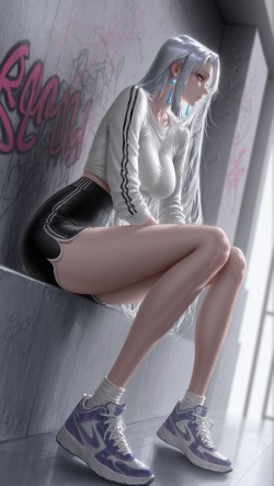 申鹤 韩漫画风 侧颜超美 二次元游戏<strong>原神</strong>美女 御姐