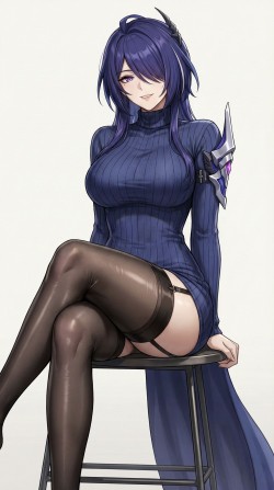 韩漫画风崩坏星穹铁道 卡芙卡 流萤 阮梅 黄泉 御姐黑丝吊带裤袜