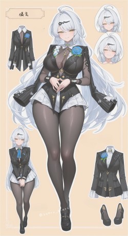 仪玄服饰分解图 绝区零 二次元游戏美图 黑丝裤袜大长腿