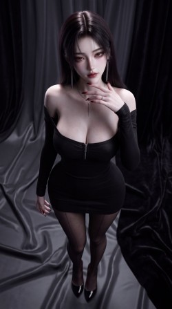 AI韩系美女模特福利超高清图片，性感黑丝完美身材高跟鞋