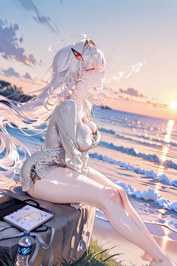 原神纳塔 二次元少女 若娜瓦 海边沙滩美女