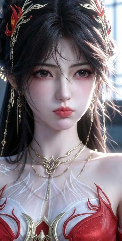 腮帮子都气鼓鼓的火灵儿 完美世界国漫女神 AI创作