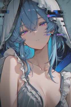 叠影美感，二次元游戏鸣潮角色人物ai绘画高清壁纸图片福利