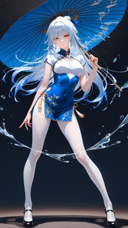 少女与白丝旗袍 ai绘画 二次元游戏角色 <strong>崩坏星穹铁道</strong>