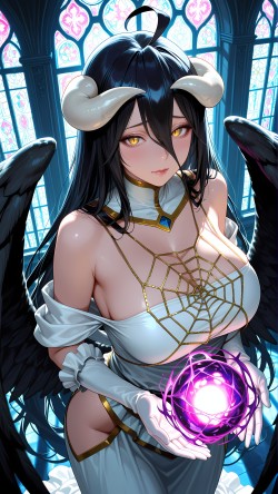 ai绘画 雅儿贝德 overload 魅魔 手机壁纸