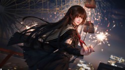 朽叶千咲 鸣潮，“漂泊者……要一起放烟花试试吗？”电脑桌面壁纸图片