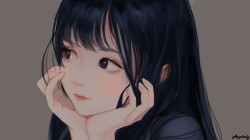 动漫可爱小女孩 脸红 思考 好看动漫女孩壁纸