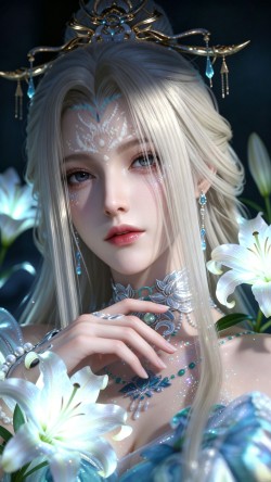 逆水寒 巫雅 玉观音 白发御姐美女 超高清手机壁纸