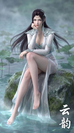 唯美风格 斗破苍穹年番 云韵 大长腿美女 美腿系列 竖版全面屏手机壁纸