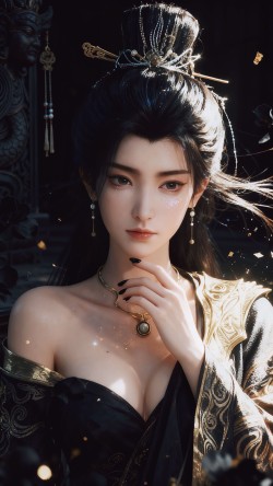 凡人修仙传燕如嫣写实版AI创作，动漫国漫福利手机壁纸锁屏