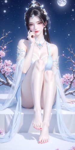 仙逆 国漫女神 美女 李慕婉月色下的温柔