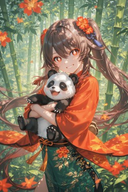 竹林熊猫 原神 崩坏星穹铁道 二次元高清图片