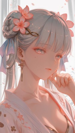 今汐桃夭灼灼2K<strong>鸣潮</strong>壁纸 二次元游戏超清唯美少女壁纸
