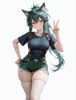 <strong>明日方舟</strong>德克萨斯 可爱 比耶 肉腿丝袜白丝